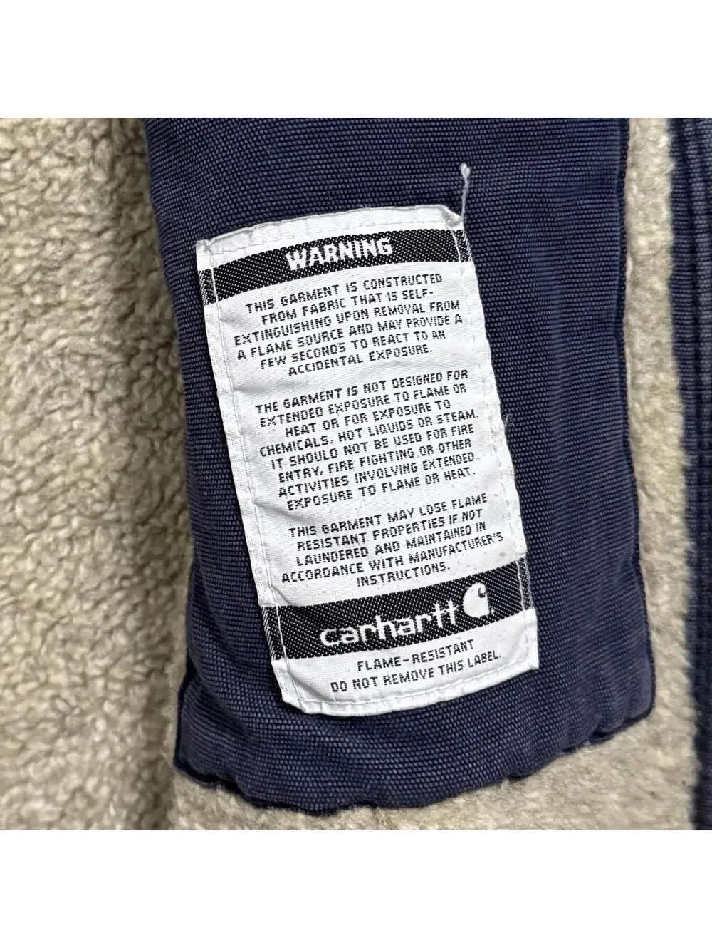 Carhartt Vest Mens Small Blue Flame Resistant Mock Neck Sherpa Lined Safety